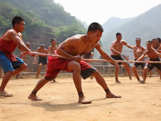 九游体育网站_ 乡村传统拔河比赛，传承民族体育文化，传统体育项目拔河